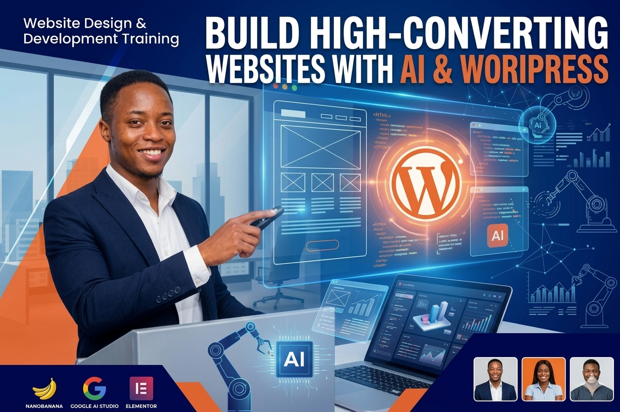 Web design training example showing page planning