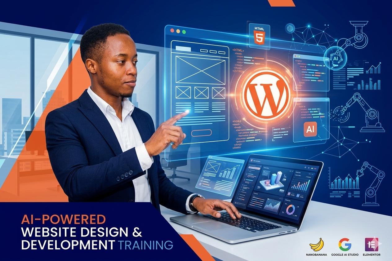 Web design training example showing optimization workflow
